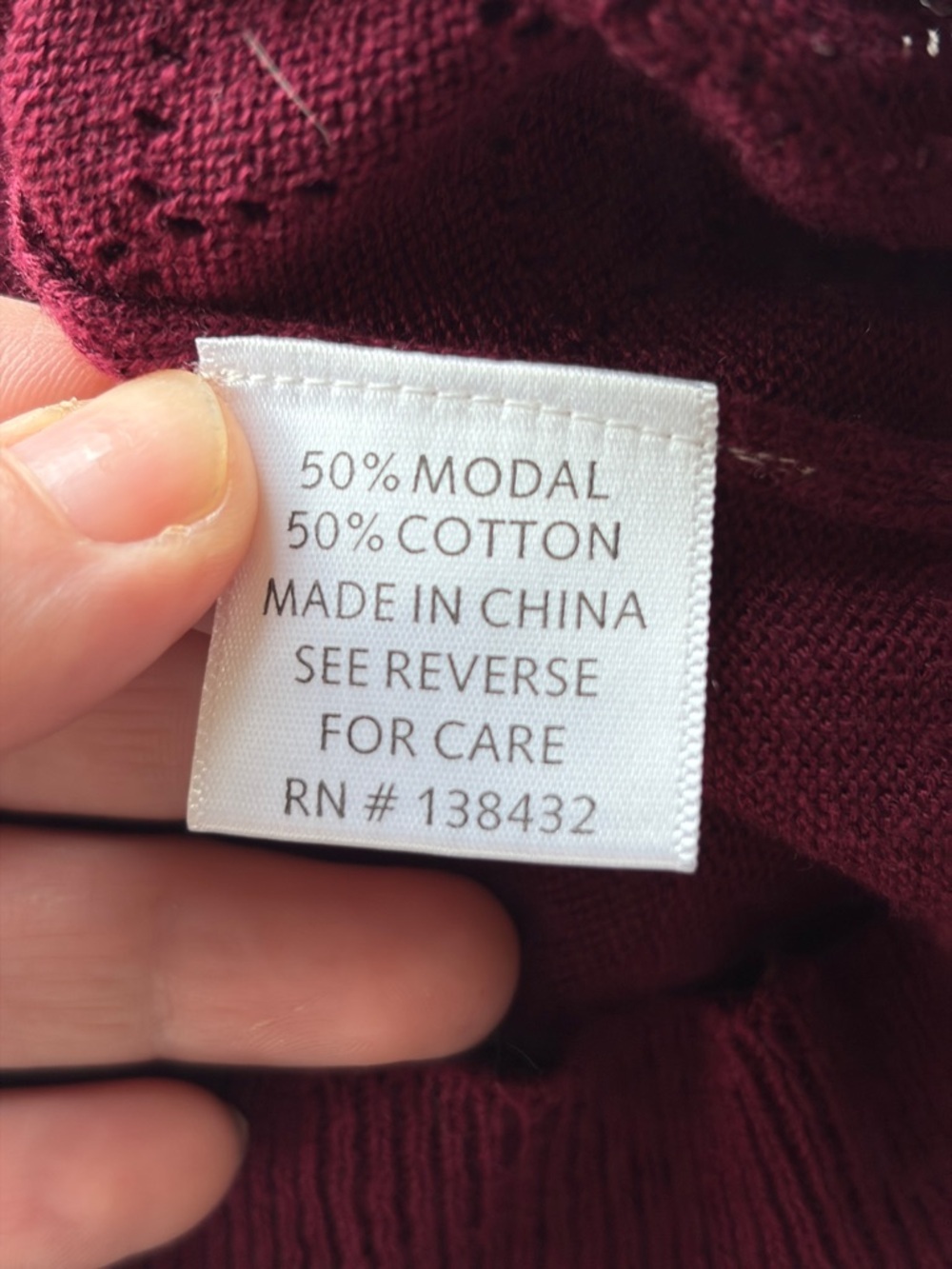 Modcloth Burgundy Pointelle V-Neck  Button-Up Cardigan Sweater, Like New! - Picture 10 of 10